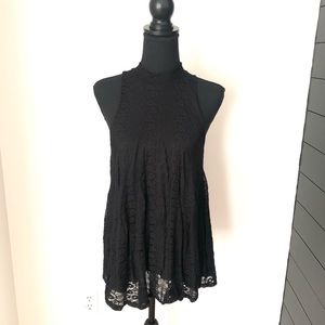 Allison Joy Black Lace Sleeveless Tank Top